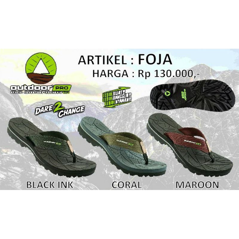 NEW ARRIVAL OUTDOORPRO FOJA JX Sandal Japit Cowok PREMIUM - Sandal Gunung Cowok 100% Original