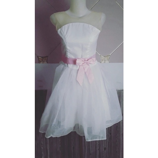 DRESS PUTIH PITA REMAJA IMPORT/ DRESS DEWASA/ DRESS ANAK TANGGUNG 11634