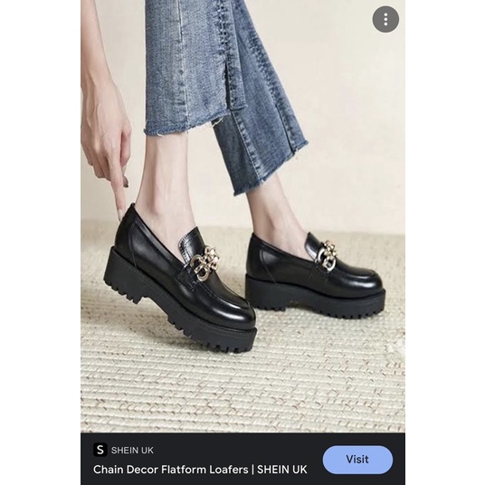 MINIMALIS CHAIN DECOR LOAFERS SHEIN