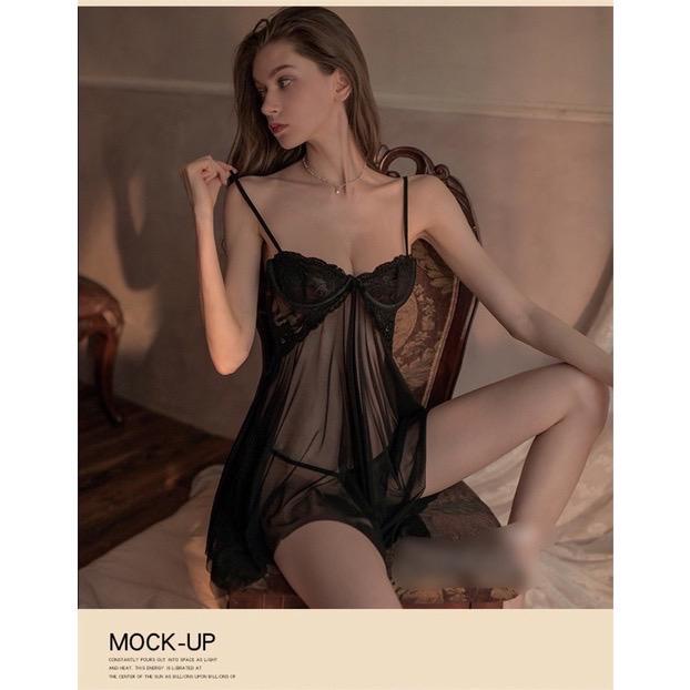 【 Tiktop 】Lingerie sexy lace baju tidur sexy wanita / Lingerie dress babydoll underwire / Sleepwear lingerie 4036 4036-3