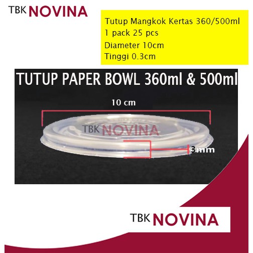 [25PCS] Tutup 360ml n 500ml Paper Bowl Per Pack Hanya TUTUP SAJA Lid Mangkok Kertas