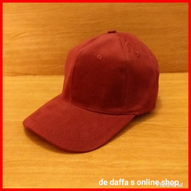 Topi Baseball warna Merah Maroon Dewasa Polos Pria Wanita Casual Sport - Maroon