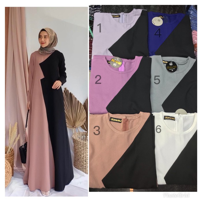 Muslimore Baju Muslim Wanita Gamis Murah Hijau Botol Polos Sya DV263  Syar'I Dres Tori Tory Burch