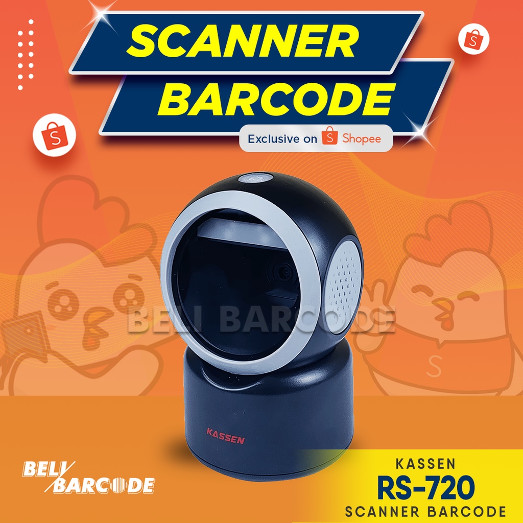 Scaner Barcode Kassen RS-720 Omni Directional Imager 1D 2D QR Code USB