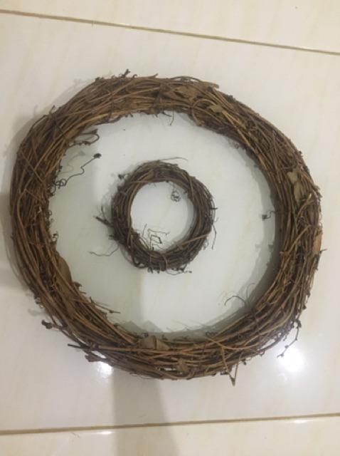 Ring Rotan Diy Wreath Flowers Bulat Kayu Shabby Chic Nordic