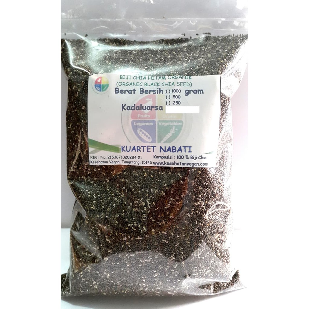 

Dijual Chia seed Black Organik 1000 gram sumber Omega 3 6 dan 9 Berkualitas