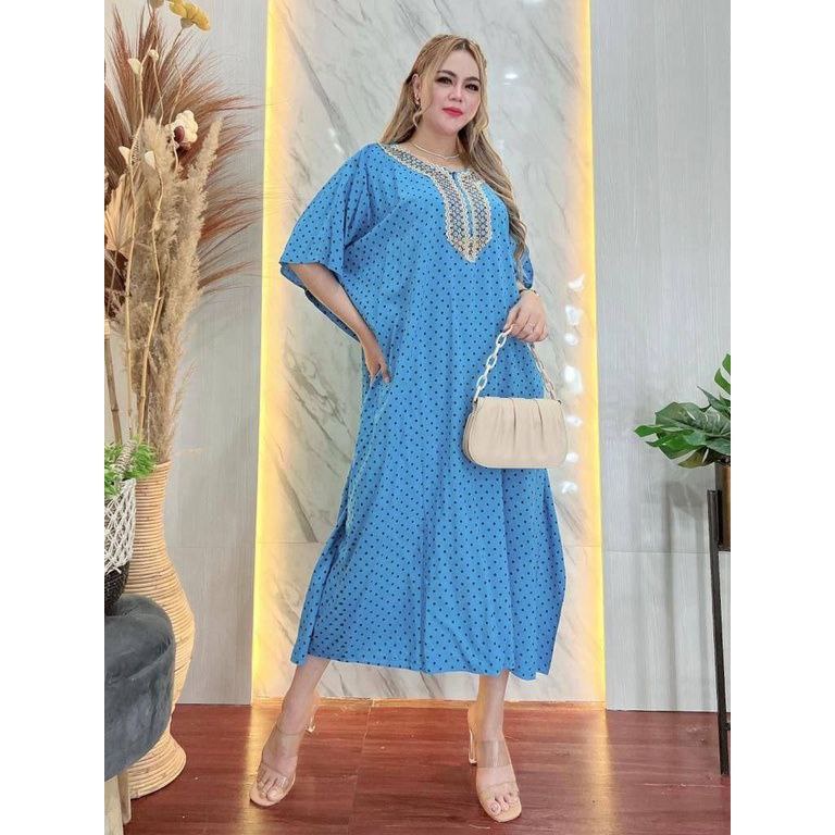 Kaftan Jumbo Polka Ld 150| Daster Renda Jumbo | Baju Wanita