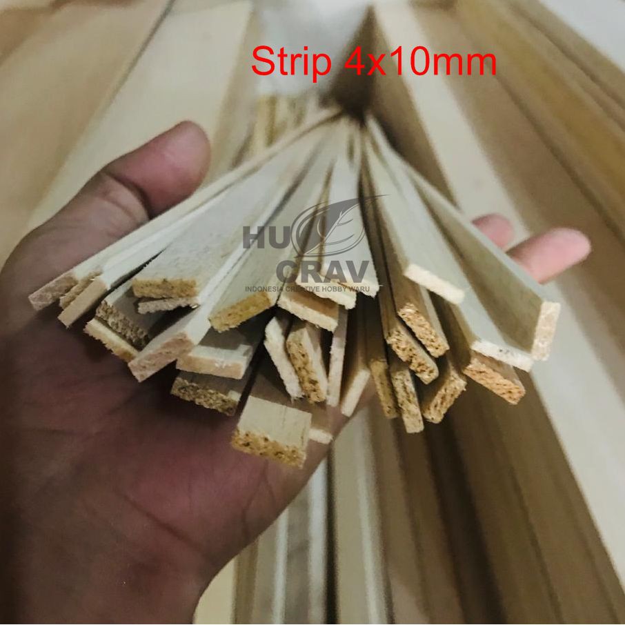 Balsa strip 4mmx10mmx1000mm aeromodelling kayu balsa stik maket arsitek sipil aeromodelling