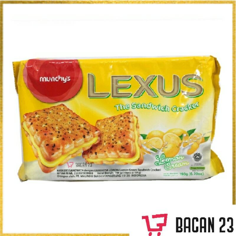 

Munchy's Lexus The Sandwich Crackers Lemon Cream (190gr) / Biskuit Krekers / Bacan 23 - Bacan23