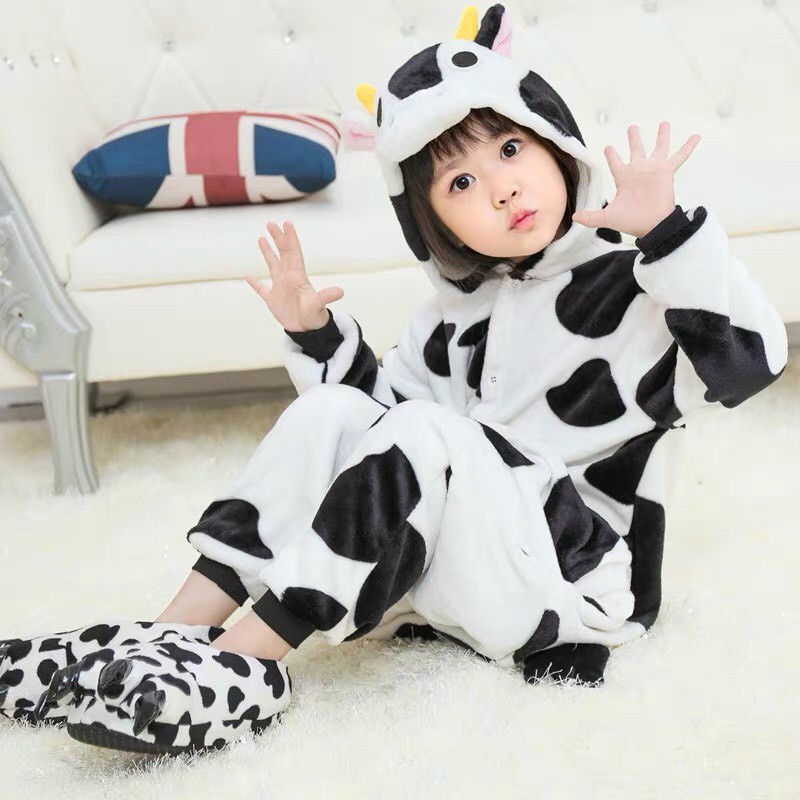 KOSTUM ONESIE SAPI COW COSPLAY PIYAMA ANAK