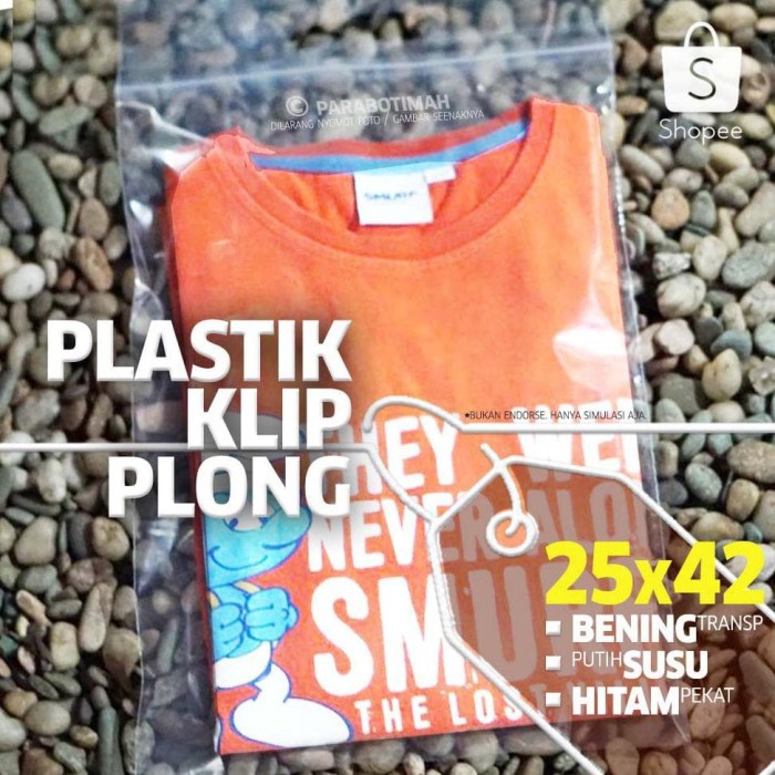 Plastik klip pond ziplock Plong  25x42 (35+7) packing baju jaket hoodie gamis tebal