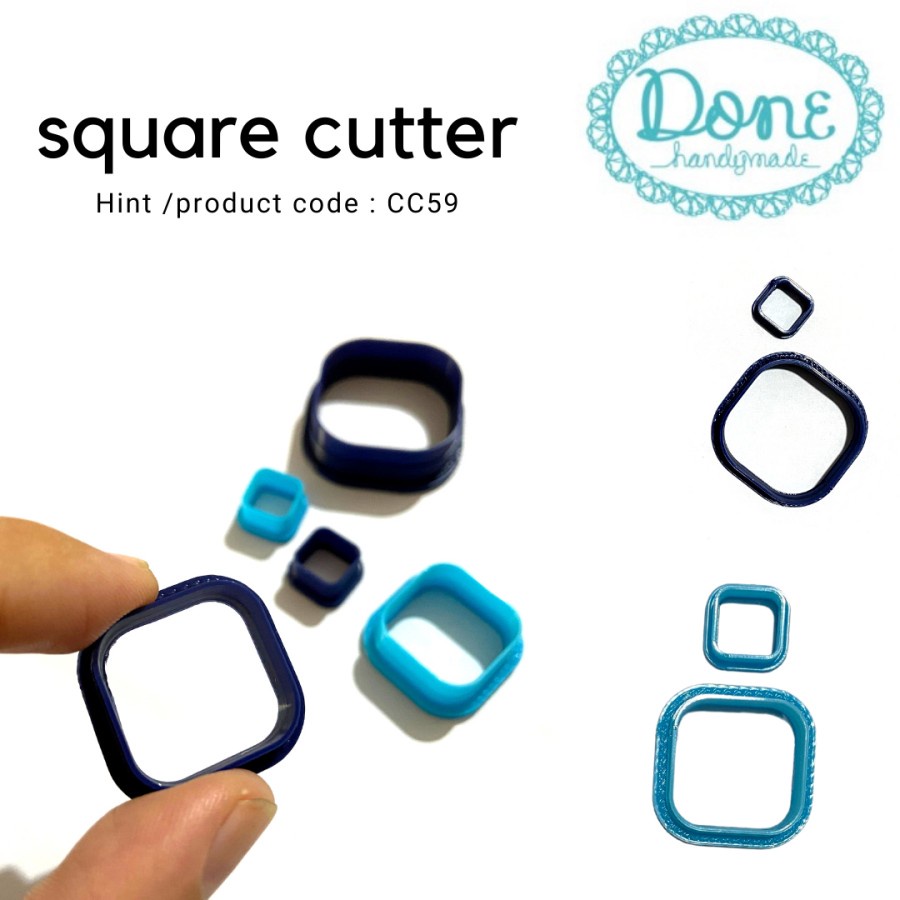 Square cutter kotak cookie cutter alat clay cetakan fondant CC59