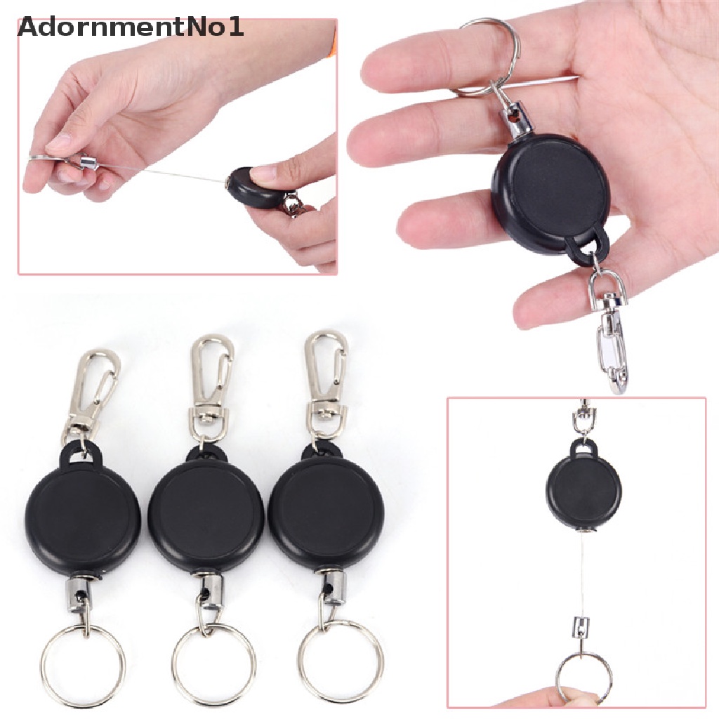 (AdornmentNo1) Gantungan Kunci / Kartu Identitas Retractable Bahan Baja