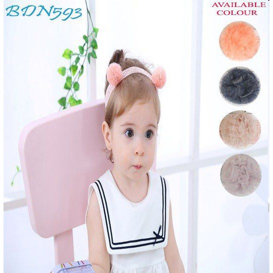 emyli-hb-05 bandana bulu pom pom bando anak bayi lucu