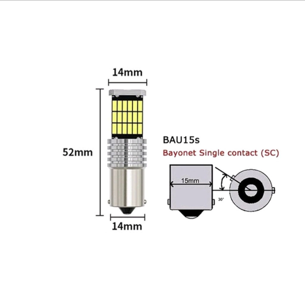 Lampu LED Sein Mobil Motor SUPERBRIGHT 1156 S25 BAU15S 150 derajat, 45 titik, SUPER TERANG