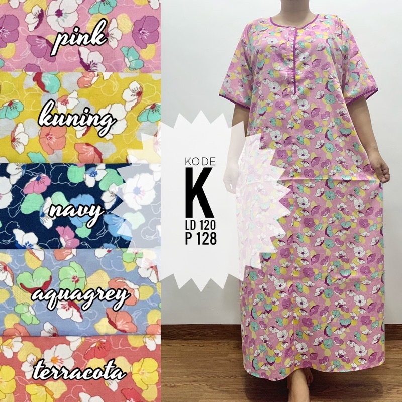 Longdress daster pendek katun jepang lokal pretty girl busui bumil-3