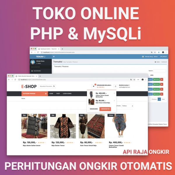 Aplikasi Web Toko Online PHP dan MySQLi Perhitungan Ongkir Otomatis