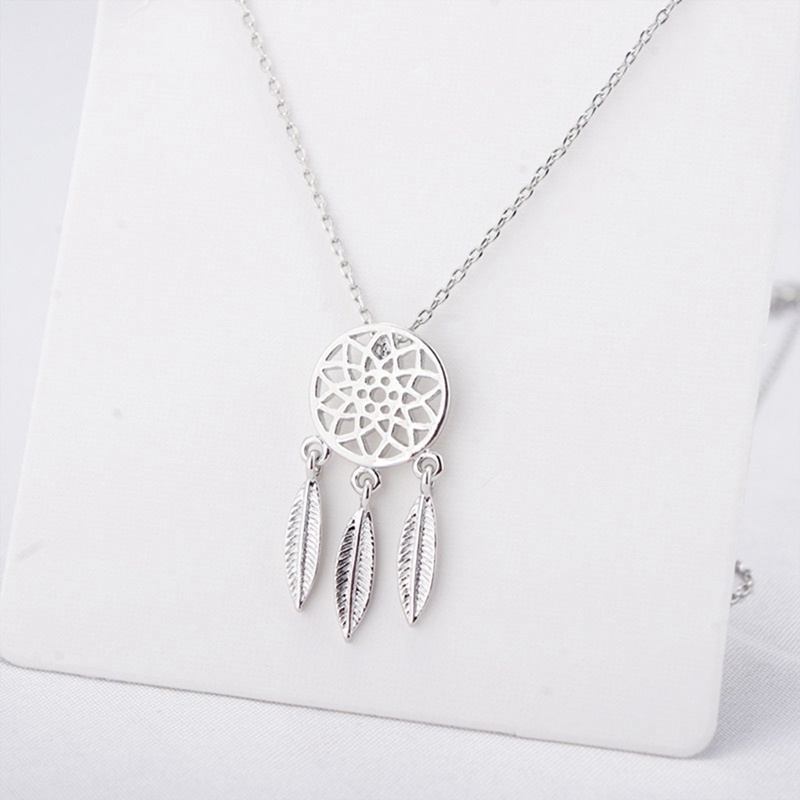 Kalung Rantai Dengan Liontin Dream Catcher Gaya Korea Untuk Wanita
