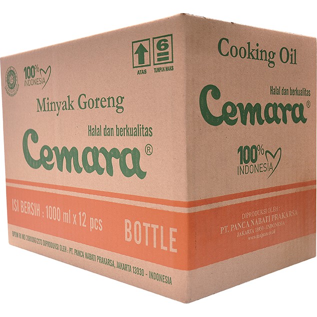 Cemara - Minyak Goreng 1 Liter Botol (1 Dus = 12 Botol)