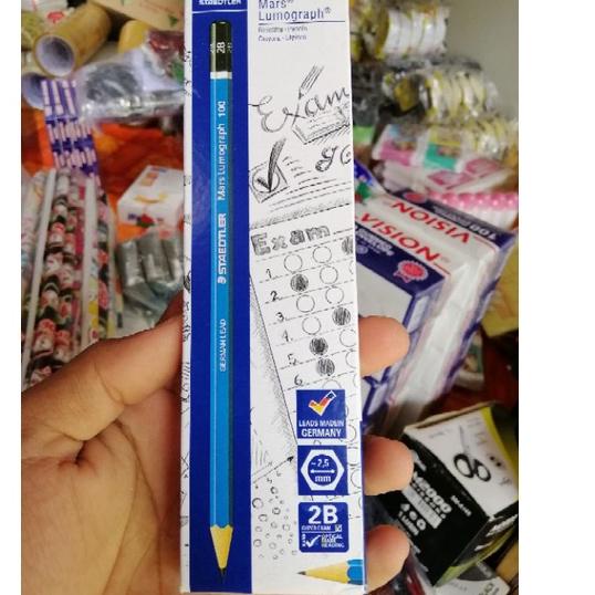 

(LoM➤) ⭐️ pensil 2B staedler mars Lumograph 1lusin |Produk Keren