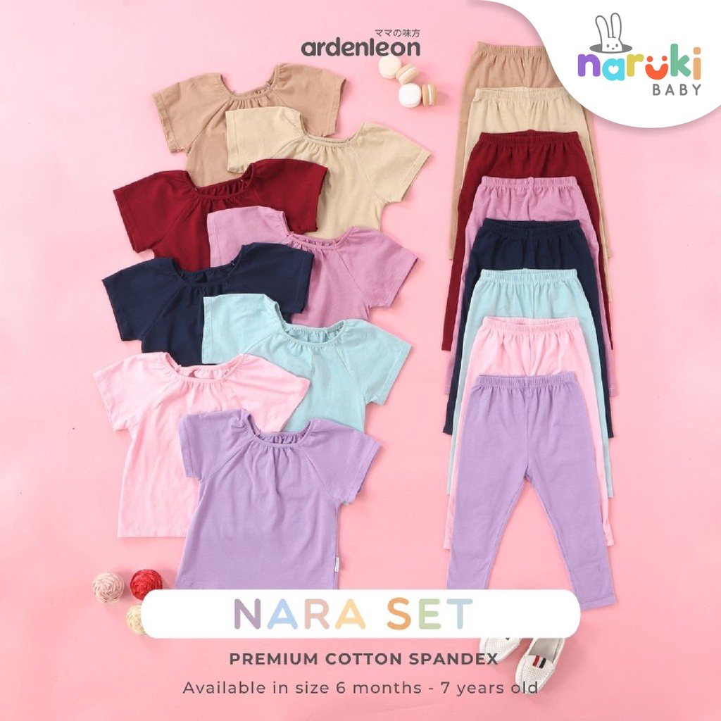 Ardenleon Girls Nara Set 3L/4L/5L (4-7yrs) Arden Leon Baju Setelan Kasual Anak