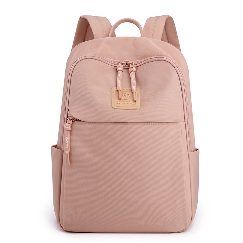 BOBO FASHION0 - Tas ransel laptop bobo 2602 Tas ransel wanita bisa muat Laptop 15in bahan nilon waterproof-soft pink