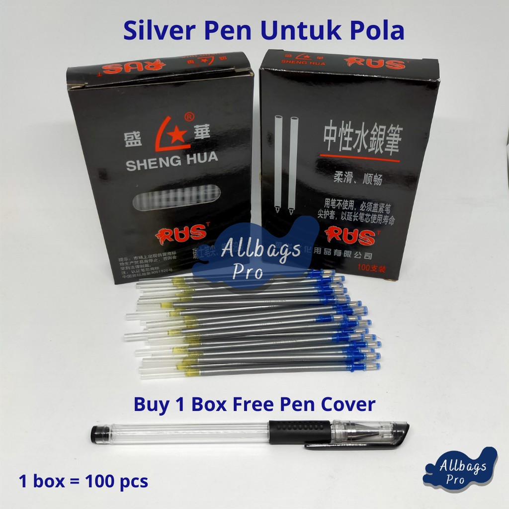

Pen Silver Penanda Pola Tinta Perak Tulis Kain Kulit Pena Leather Oscar Spon Sintetis Erasable Shenghua Sheng Hua Pulpen