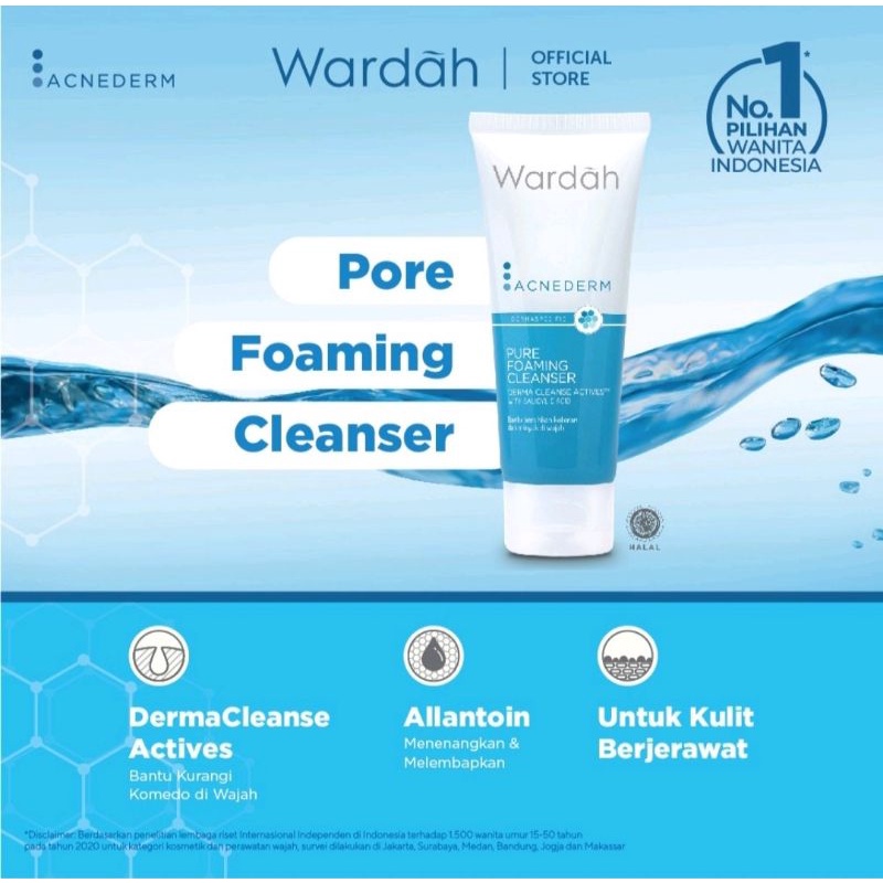 Wardah Acnederm Foaming Cleanser