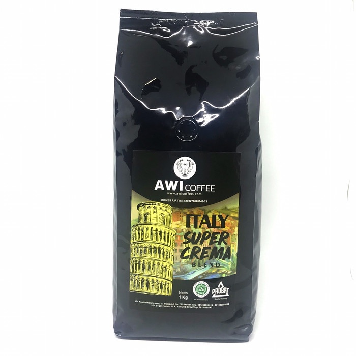 

kopi-biji- awi coffee kopi italy super crema blend 1kg |roasted bean |specialty - biji -biji-kopi.