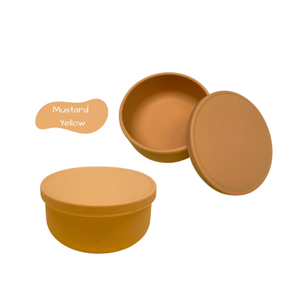 [ Potatoys ] Premium Silicone Bowl With Lid / Mangkuk Makan Bayi Silikon dengan Tutup