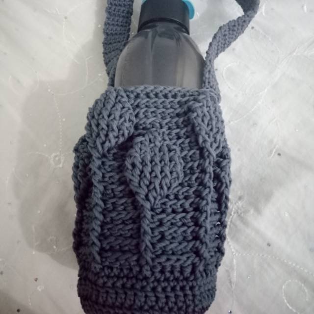 Tas botol rajut motif 3D