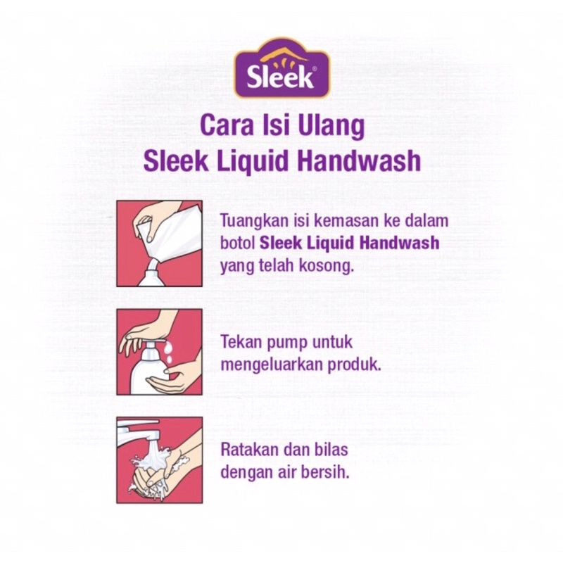 Sleek handwash strawbery botol 500 ml ( sabun cuci tangan )