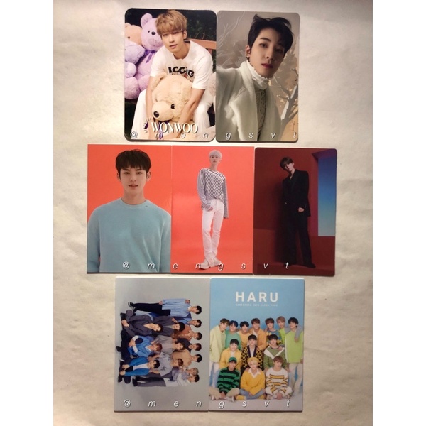 PC WONWOO MY CHOICE DICON POB, WONWOO AINOCHIKARA LIMITED VER, TC CARLAND 2021 MINGYU HOSHI, TC POWE