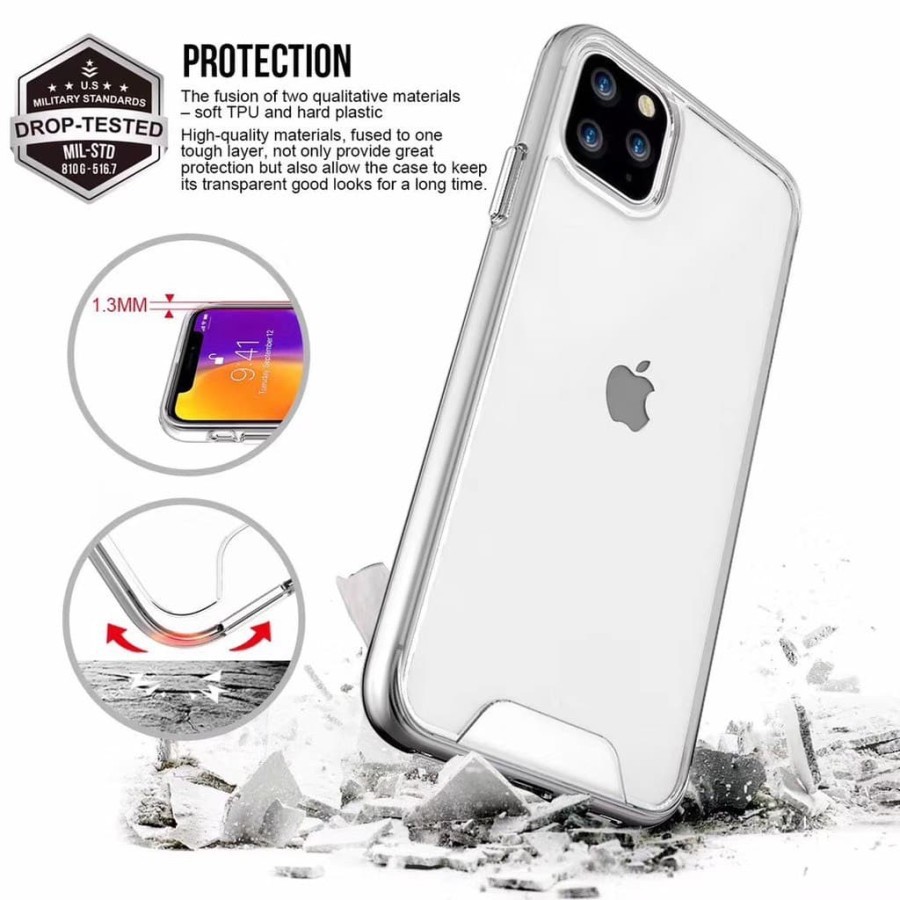 IPHONE X / XR / XS MAX SPACE MILITARY HARD CASE BENING TRANSPARAN