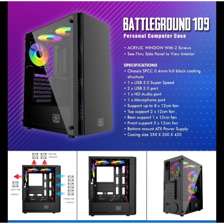 Casing Simbadda Battleground 109 BG109 Gaming Case