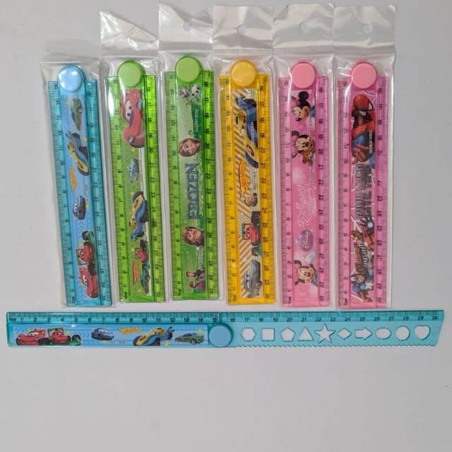 

Penggaris/rol lipat fancy karakter 30 cm.