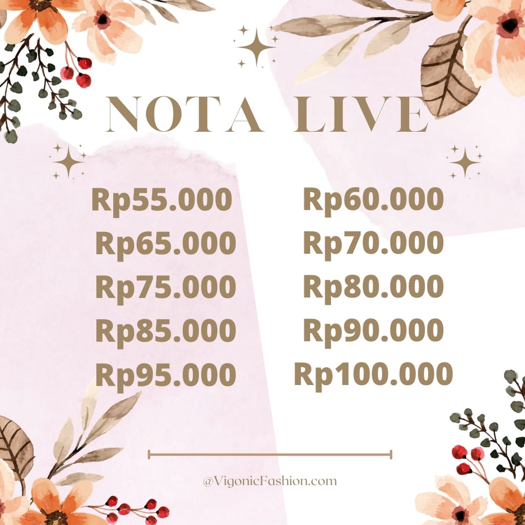 VGN NOTA LIVE / LANGSUNG CEK OUT / ALL MOTIF