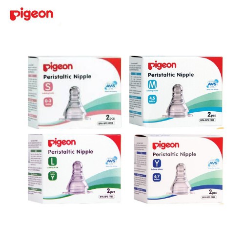 Pigeon Peristaltic Nipple Standart Slim Neck Box isi 2 - Dot Blister Bayi