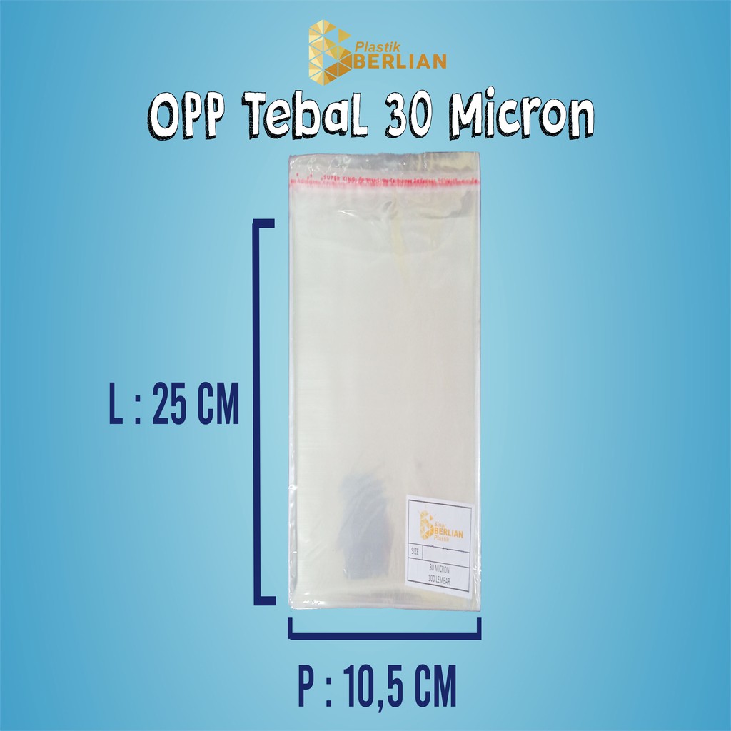 

10,5 X 25 cm Plastik OPP TEBAL 30 MICRON (100 lbr)