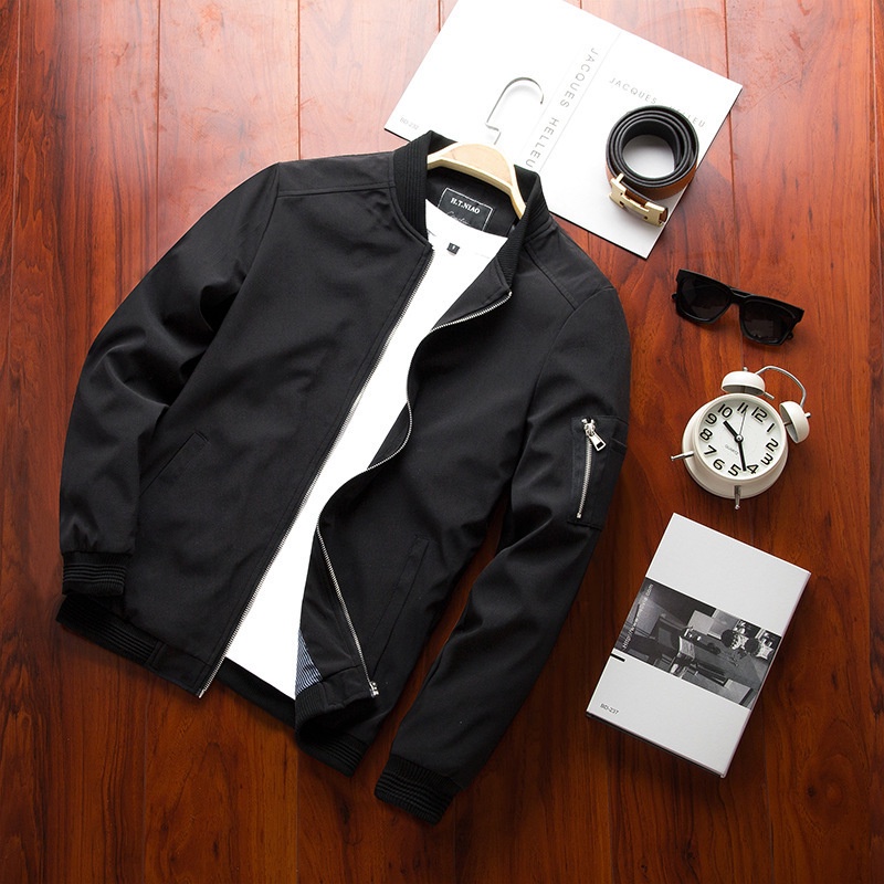 Pria Jaket Tipis Mantel Kasual  Pria Bisbol Seragam Pria kulit Youth 9937