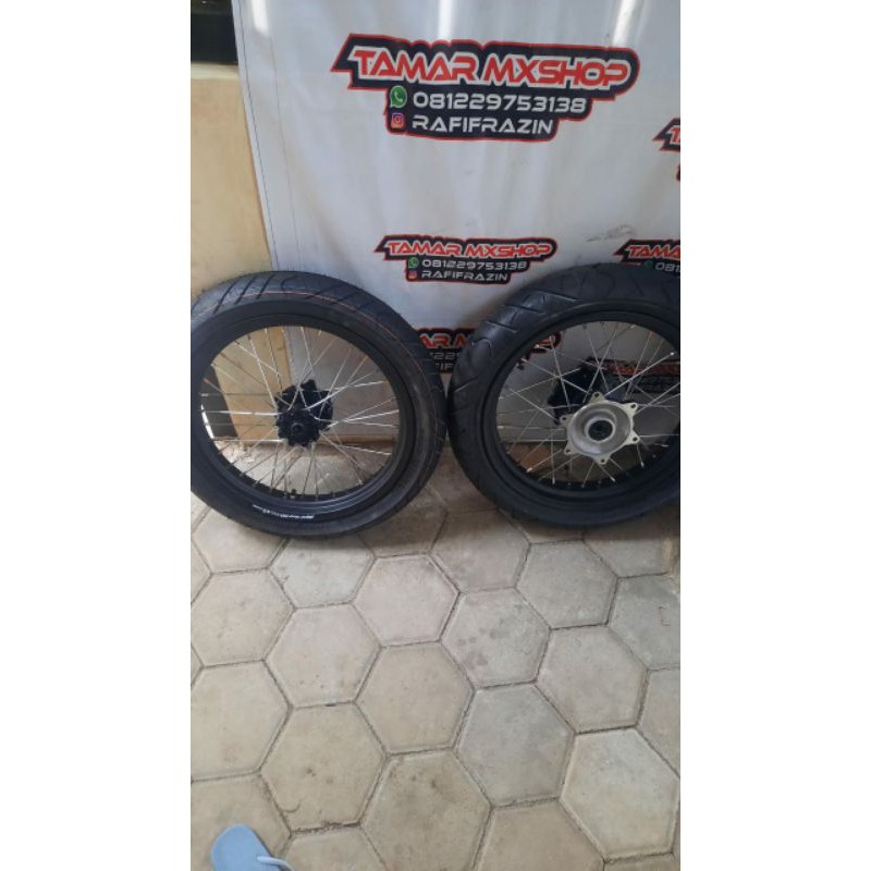 Wheelset Supermoto CRF Ban IRC Baru Ring 17 Roda SUMO Honda CRF 250/300 Ban Baru
