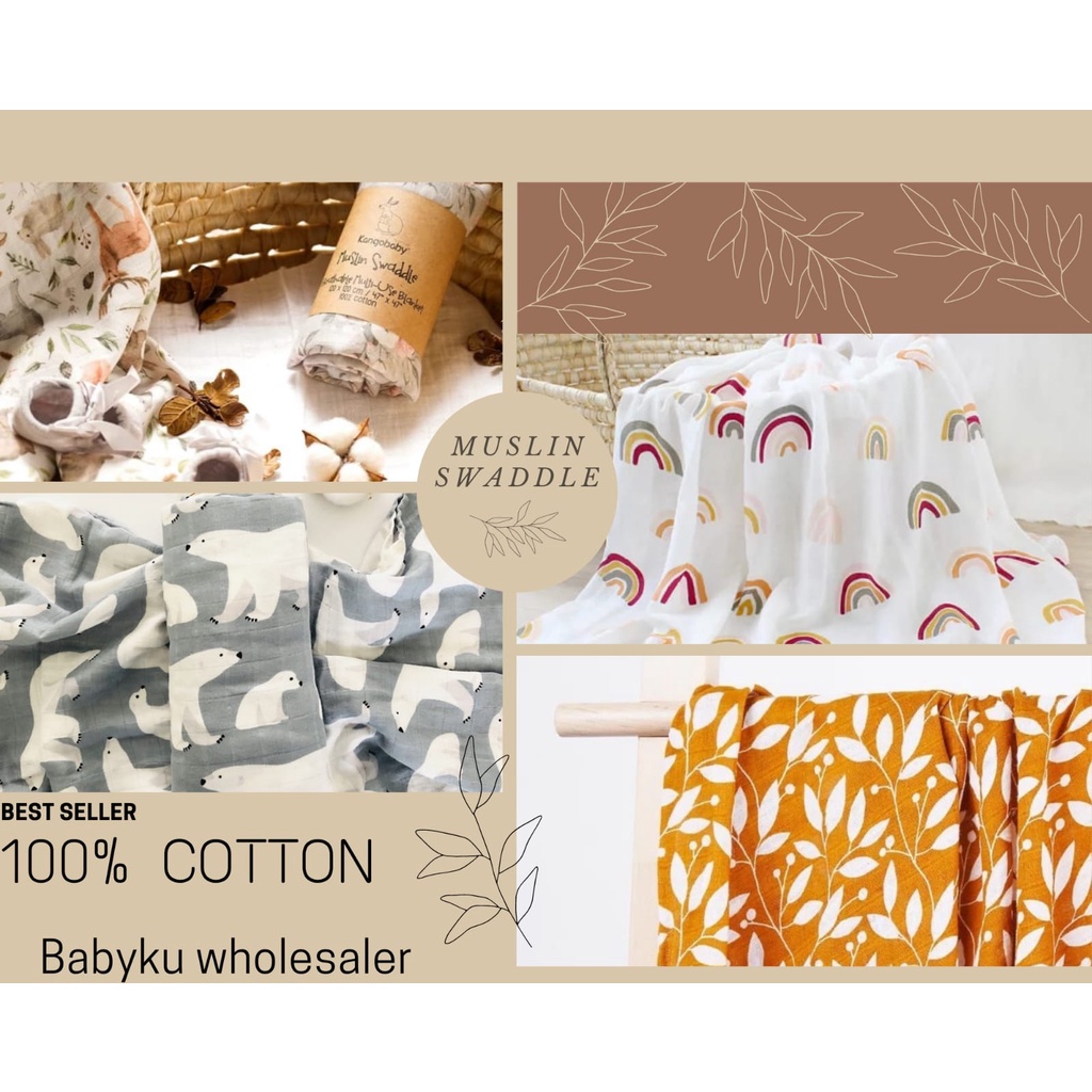 Bedong bayi muslin swaddle me / selimut muslin