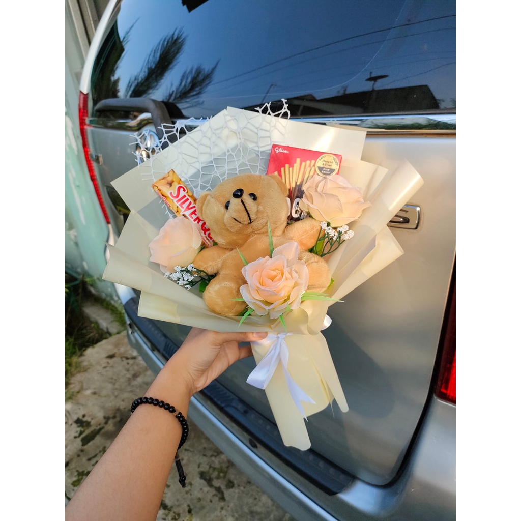 

buket boneka coklat pocky