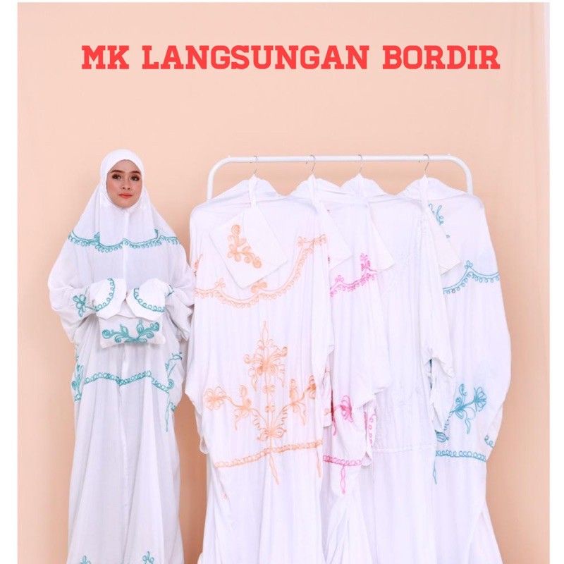 Mukena terusan Rayon super"terusan lukis flower jumbo"