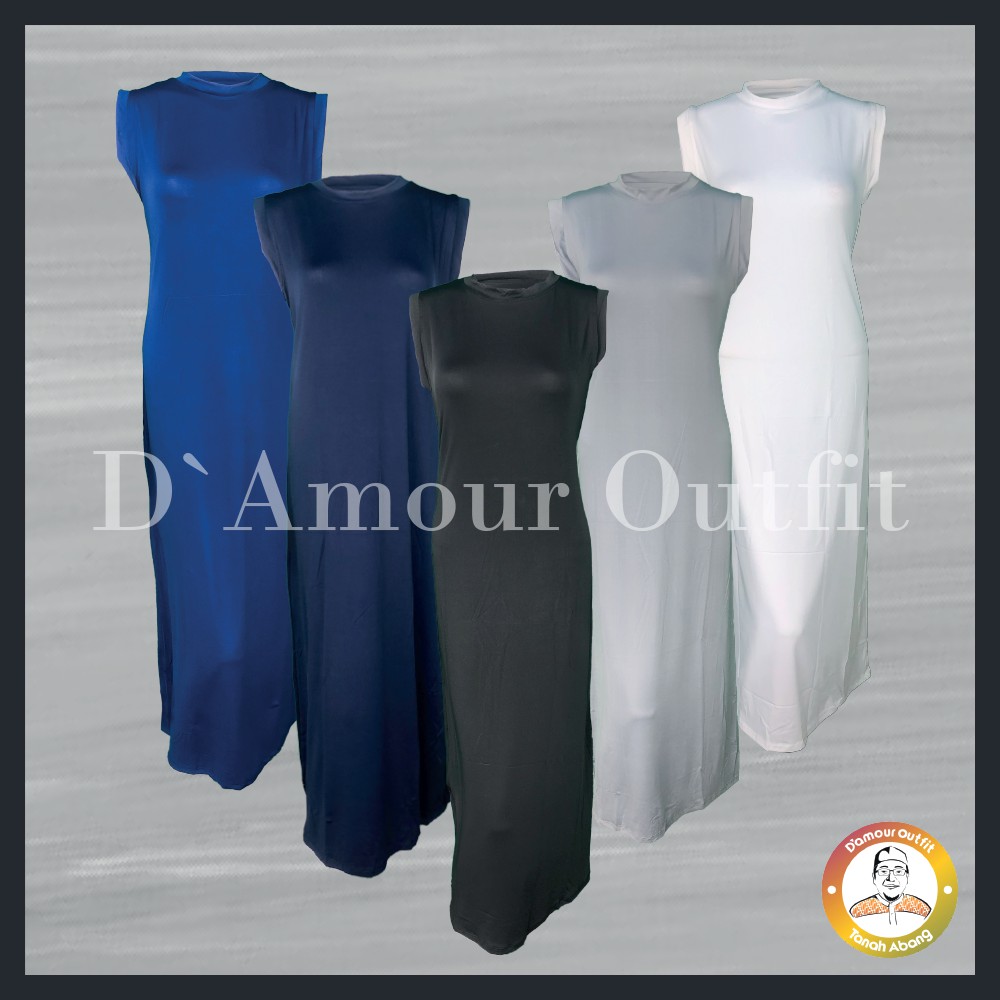 Spandex Manset Dalaman Gamis Polos Tanpa Lengan Wanita Kerah Leher Turtle Neck Inner Lebaran Terbaru Perempuan Hitam Warna Kulit Bahan Rayon Spandek Kaos Daleman Cewe Hijab Dewasa Mangset Atasan Iner Cewek Jumbo Big Size LD 120 Dres Premium