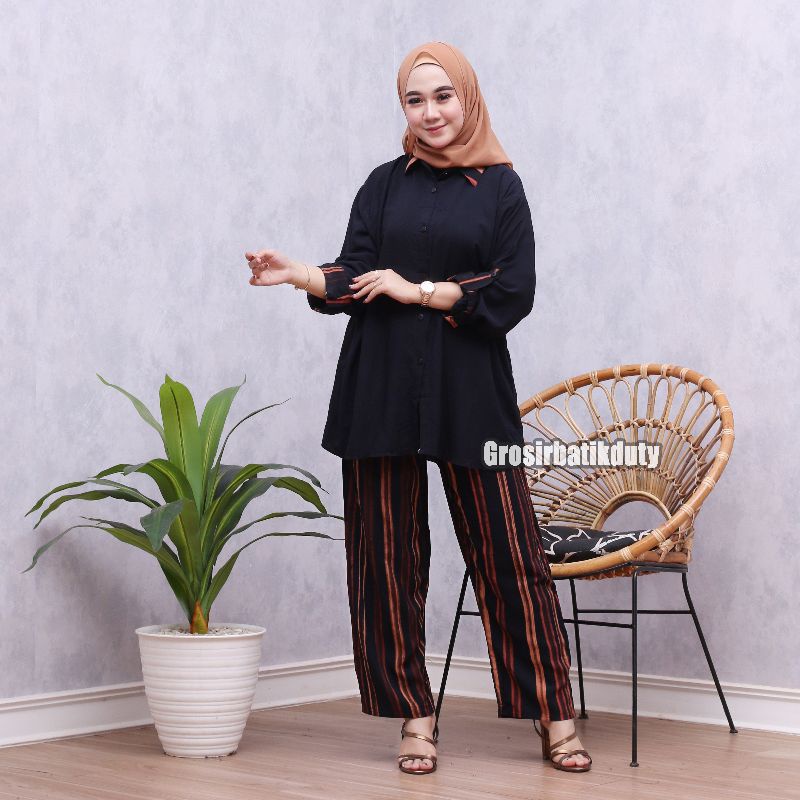 JUMBO SKODER SET CELANA DAN KEMEJA SHIBORI PAJAMAS TIE DYE TERBARU BAJU TIDUR PIYAMA KEKINIAN-7
