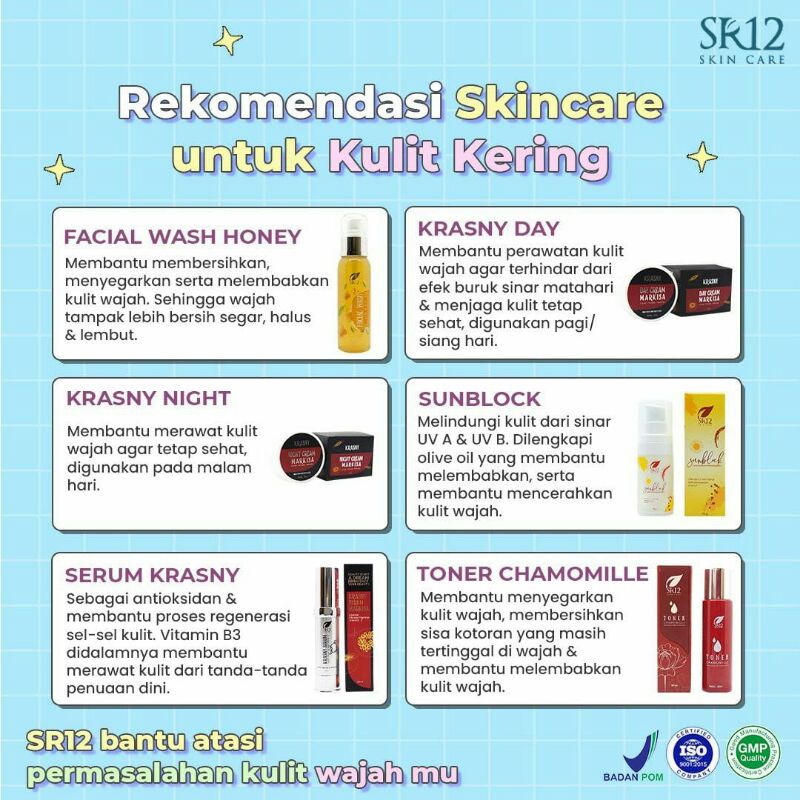 SR12 Rekomendasi Skincare untuk Kulit Kering / paket hemat
