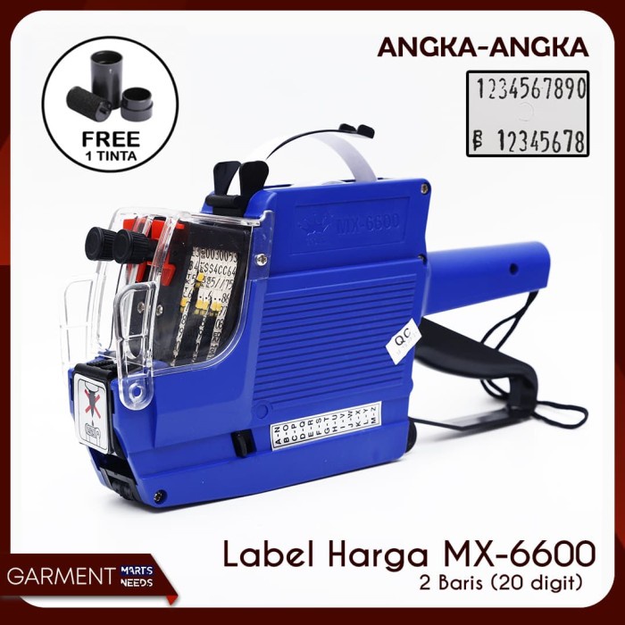 

(TERLARIS) Alat Label Harga 2 Baris ANGKA-ANGKA tipe MX 6600