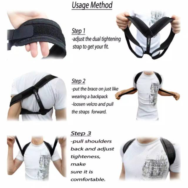 Aolikes 3101B Back Support Posture Corrector Terapi Koreksi Penegak Punggung Badan Terapi Tegap