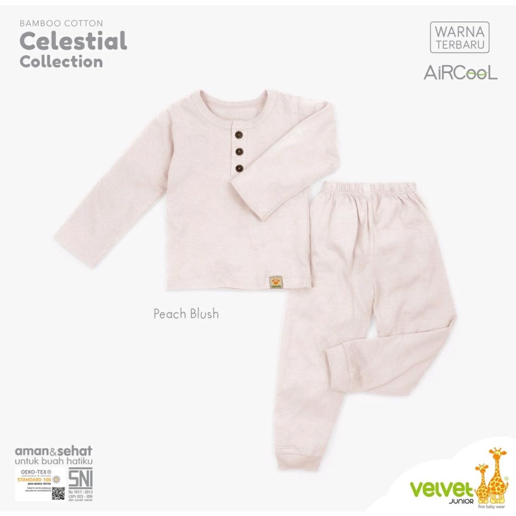 VELVET JUNIOR PIYAMA PANJANG BAMBOO COTTON CELESTIAL SERIES / SETELAN BAYI DAN ANAK